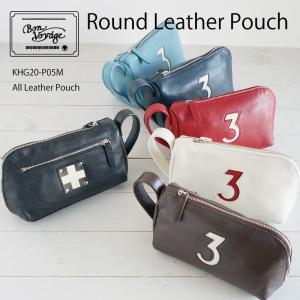 木の庄帆布　オールレザーラウンドポーチ　ポーチ KHG20-P05M 木の庄 トランジッド 限定　本革 カートポーチ All Leather #3 Round Pouch