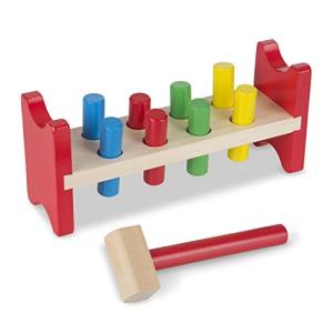 Melissa & Doug デラックス 木製 パウンドアペグ おもちゃ ハンマー付き On(中古品)｜natsumestore