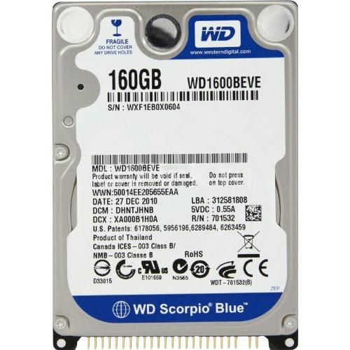 WesternDigital WD1600BEVE/160 ScorpioBlue 2.5inch ...