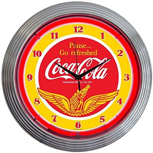 コカコーラCoca-colaWINGS ネオンクロック レトロ 壁掛時計 並行輸入品(中古品)