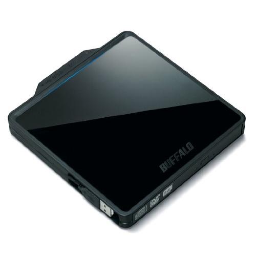 BUFFALO USB2.0用 ポータブルDVDドライブ Wケーブル収納タイプ ブラック DV(中古...
