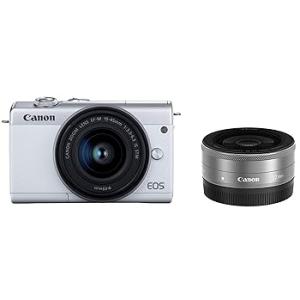 Canon ミラーレス一眼カメラ EOS M200 ダブルレンズキット ホワイト EOSM200WH-W(中古品)