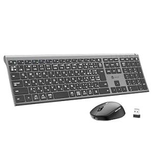 iClever キーボード マウスセット ワイヤレス Bluetooth＆2.4G JIS日本語配列...