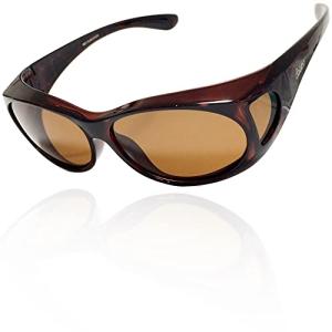 [冒険王] レディース 偏光 サングラス オーバーグラス 保護グラス 花粉 症 メガネ 視泉堂 超 軽量 メガネの上から かける サングラス 女性 婦