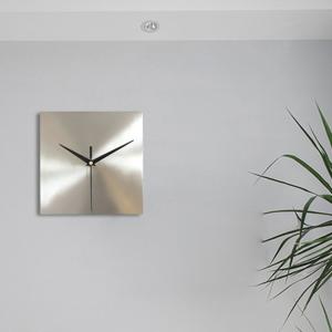壁掛け時計 おしゃれ ステンレス 正方形 静音...の詳細画像1