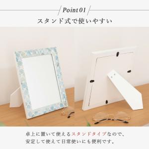 ミラー 卓上ミラー 卓上鏡 鏡 コンパクト デ...の詳細画像2