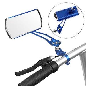 自転車バックミラー 360度回転可能 自転車ミラー 取り付け簡単 広視野角 バックミラー ロードバイク クロスバイク マウンテンバイク ブルー
