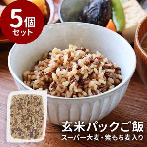 パックご飯 玄米 スーパー大麦 紫もち麦 160g 5個 レトルト 有機原料 皮つきもち麦 ダイシモチ レンジ調理可 ポイント10倍