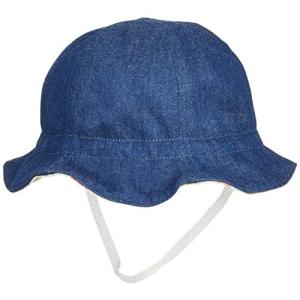 みやけの帽子 うさぎプリントのハンカチ付きデニムチューリップ帽子 サイズ調整 日本製