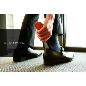 スライド靴べら 携帯用 本革 キーホルダー 栃...の詳細画像4