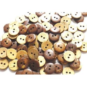 ココナッツボタン 11.5mm 大量100個セット 木 ヤシ 椰子 CO-104 2穴 アロハシャツなどに最適なヤシのボタン