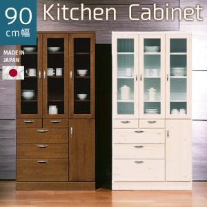 中古】 コスガ家具 食器棚 ガラス扉 カントリー調 KOSUGA キッチン