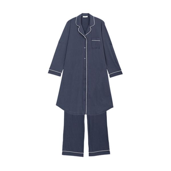 犬印 とろみらくちんパジャマ ブルーグレー マタニティL マタニティ ママ マタニティパジャマ 産前...