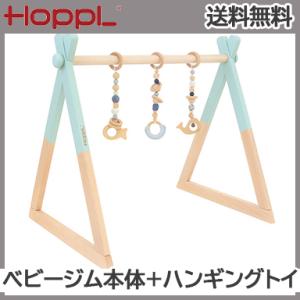 HOPPL ベビージムセット シーグリーン + ハンギングトイ ブルー ホップル