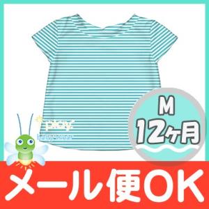 i play アイプレイ スリーブ ラッシュガード 半袖 アクアピンストライプ M 12ヵ月 ラッシュガード UVケア 水着