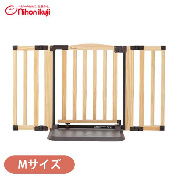 日本育児 おくだけドアーズ Woody 2 Mサイズ ナチュラル 滑り止めマット付き 置くだけ ベビ...