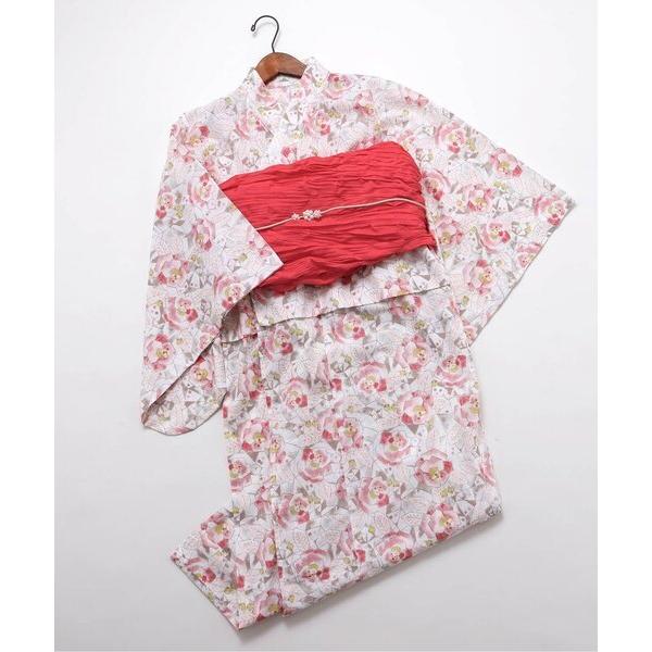 Seraph セラフ 簡単に着られる大花柄浴衣セット ピンク PK S 145〜155cm 浴衣 ゆ...