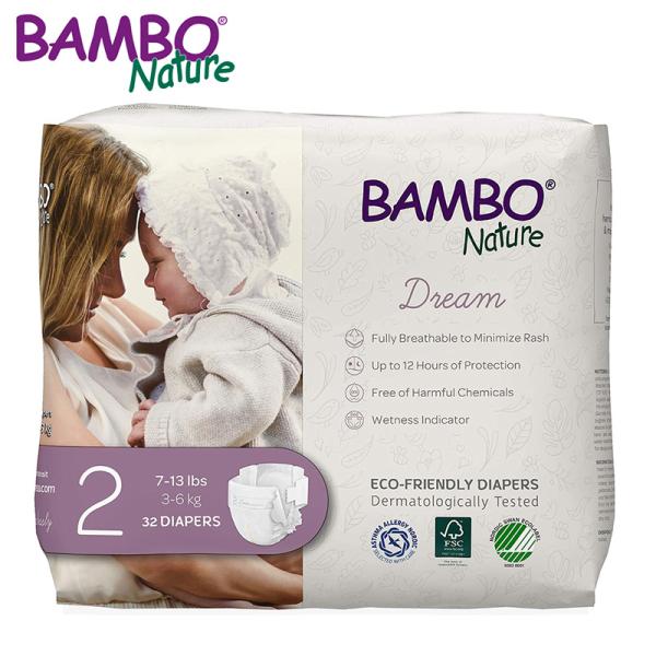 バンボネイチャー ドリーム BAMBO Nature テープタイプ ミニ 32枚入 サイズ2 XS ...