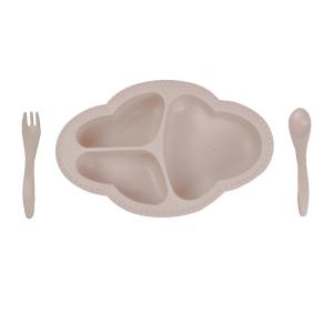 リヤンドファミーユ ビヤン マンジェ ベビープレート ＆ カトラリーセット ベージュ