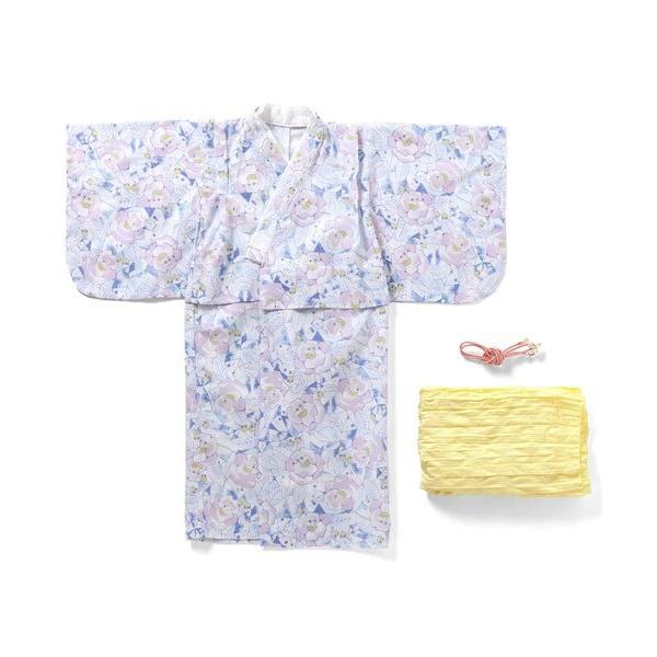 Seraph セラフ 簡単に着られる大花柄浴衣セット ラベンダー LV 80cm 浴衣 ゆかた 女の...