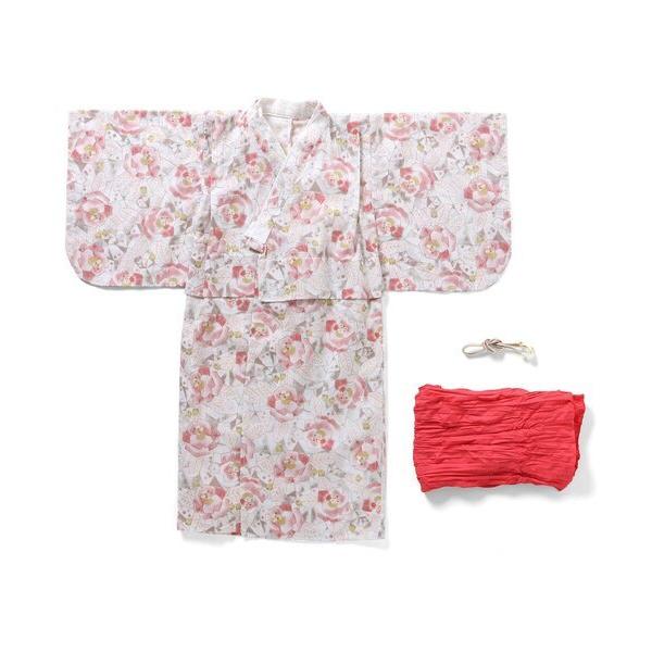 Seraph セラフ 簡単に着られる大花柄浴衣セット ピンク PK 140cm 浴衣 ゆかた 女の子...