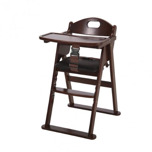 木製ワイドハイチェア ステップ切り替え ブラウン ハイチェア ベビーチェア カトージ クッション付き...