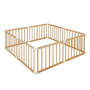 カトージ 木製ベビーサークル セーフティカバー付 パネル8枚 セット ナチュラル ゲート サークル 木製 組み替え 自立式 1年保証 送料無料