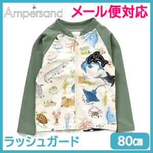 BIT'Z ビッツ 海の生き物図鑑柄ラッシュガード サックス 80cm UVカット
