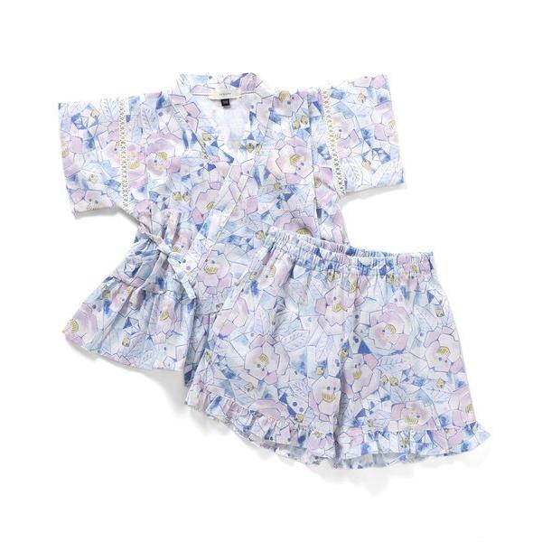 Seraph セラフ 大花柄甚平 セパレート ラベンダー LV 95cm