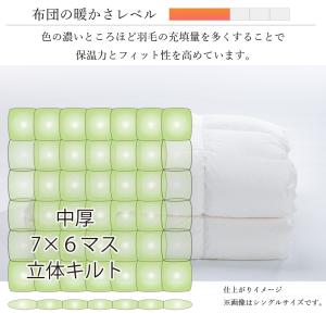 羽毛中厚掛け布団 クイーンロング 210×21...の詳細画像1