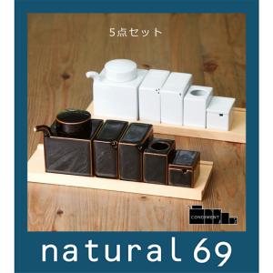 和食器 おしゃれ 波佐見焼 白山陶器 コンディメント 5点セット 調味料入れ natural69 結...