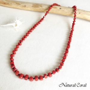 赤珊瑚 あかさんご サンゴ ネックレス 玉 K14WG ナチュラルコーラル
