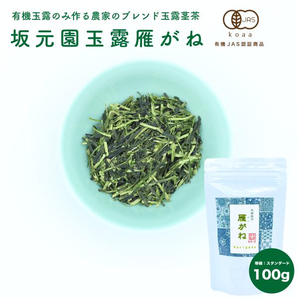 坂元園 オーガニック 玉露 雁がね（茎茶）100g 鹿児島県産 日本茶 緑茶 有機 鹿児島県志布志市...