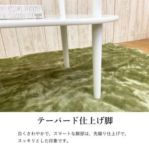 ガラス テーブル おしゃれ 白 棚付き ビーン...の詳細画像4