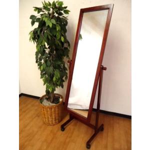 姿見 キャスター 付き 移動 式 スタンドミラ...の詳細画像1