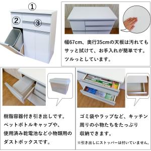 ゴミ箱 ダストボックス カウンター 4分別 キ...の詳細画像2
