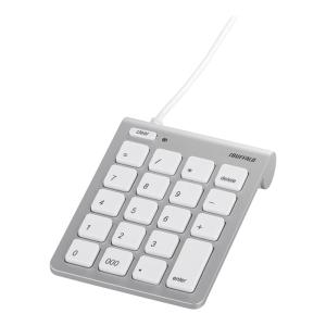 バッファロー iBUFFALO テンキーボード Mac用 USB接続 スリム 独立キー シルバー BSTK08MSV