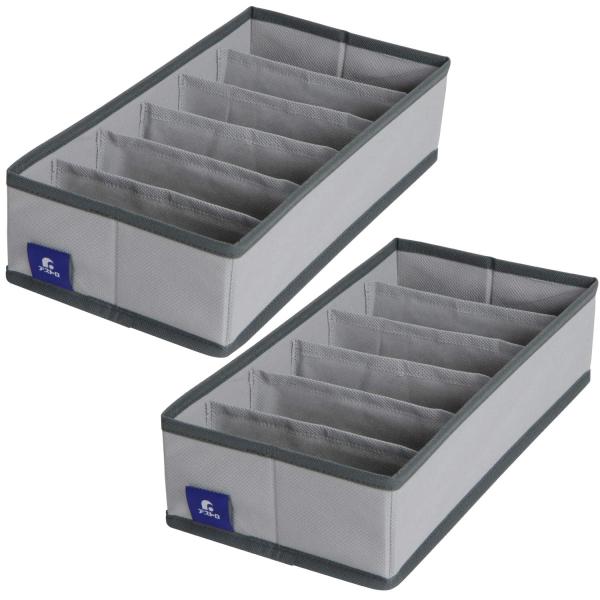 アストロ 収納ケース 下着・小物用 2個組 グレー 不織布 引き出し 仕切り 折りたためる 821-...