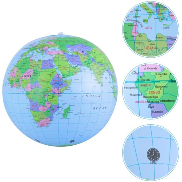 Lanito 地球儀 ビーチボール型 地球儀 地球風船 英文表記 世界地図 空気入れのおもちゃ ラー...