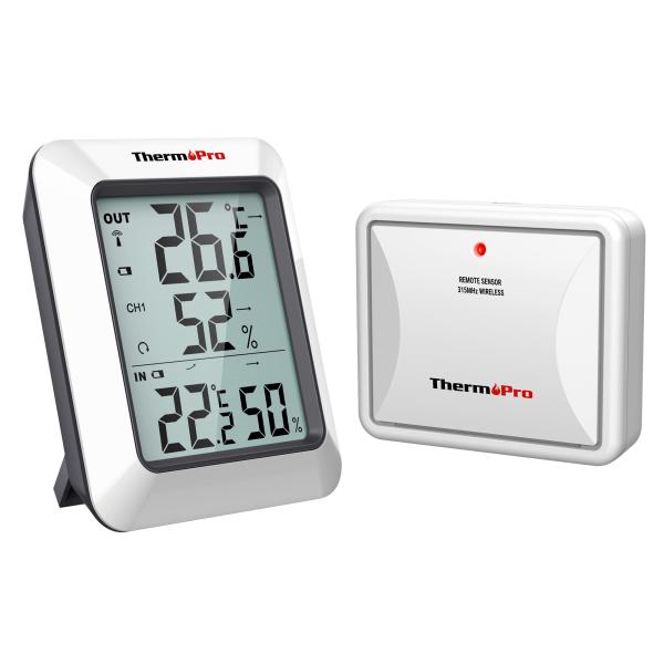 ThermoProサーモプロ 湿度計 温湿度計ワイヤレス 室外 室内温度計 最高最低温湿度値表示 高...