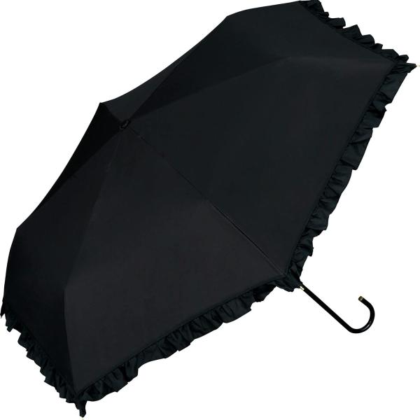 Wpc. 日傘 遮光クラシックフリル ミニ ブラック 折りたたみ傘 50cm レディース 晴雨兼用 ...