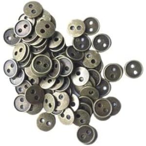 ブロンズ色 丸ボタン約8ｍｍ 80個 極小 小さめ ハンドメイド材料 デコ材料 ドール用 人形用 ミ...