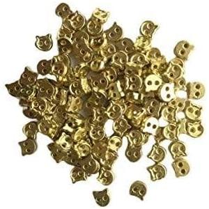ネコボタン  ミニチュア 小さめボタン 80個 ハンドメイド デコ 材料  ドール  人形 ねこ猫 ...