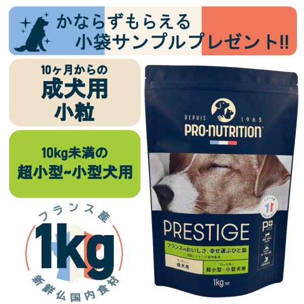 プレスティージ 犬用 アダルト小粒 1kg（プロニュートリション）