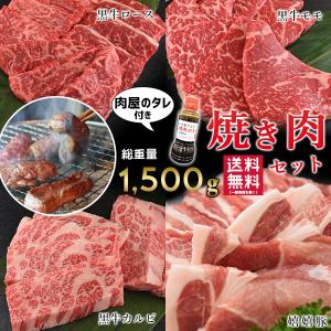 牛肉 国産黒牛 おうち 焼き肉 焼肉  豚肉 メガ盛り タレ付きセット