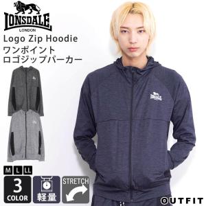 LONSDALE ロンズデール パーカー メンズ ジップパーカー ジップアップパーカー フーディ トップス フリース セットアップ対応可 ロゴ リフレクター karlasの商品画像