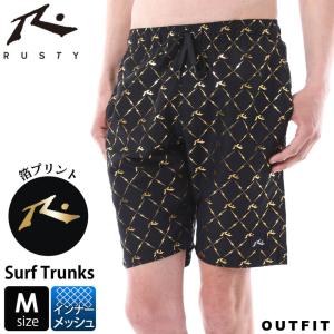 RUSTY ラスティ サーフパンツ メンズ ブランド 水着 インナー付き 裏メッシュ 通気性 ハーフパンツ ビーチショーツ 海水パンツ 海パン トランクスoutfit｜naturalpot