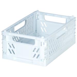 スタッキング できる 折りたたみ ミニ コンテナ ボックス (350ml缶×6 入る) ホワイト 171741