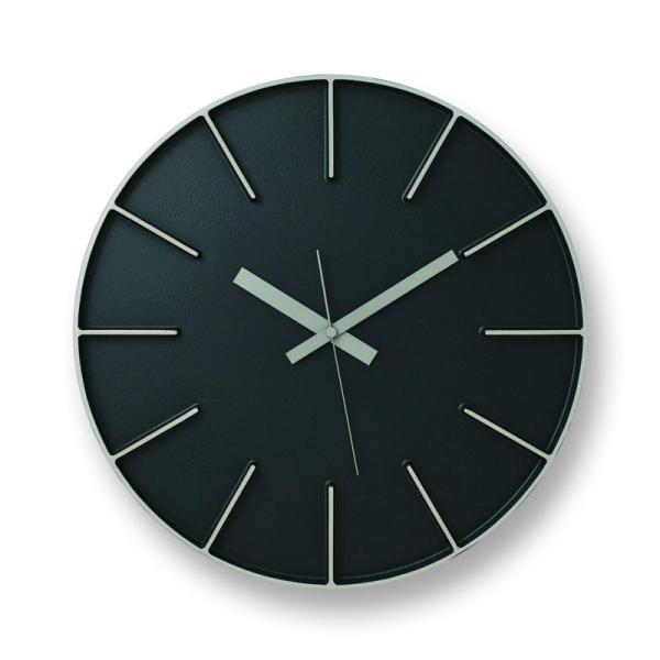 レムノス 掛時計 アナログ エッジクロック アルミニウム 黒 Edge Clock Lemnos 直...