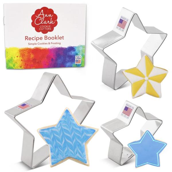 Star Cookie Cutters 3点セット 米国製 Ann Clark製 4インチ 3.25...